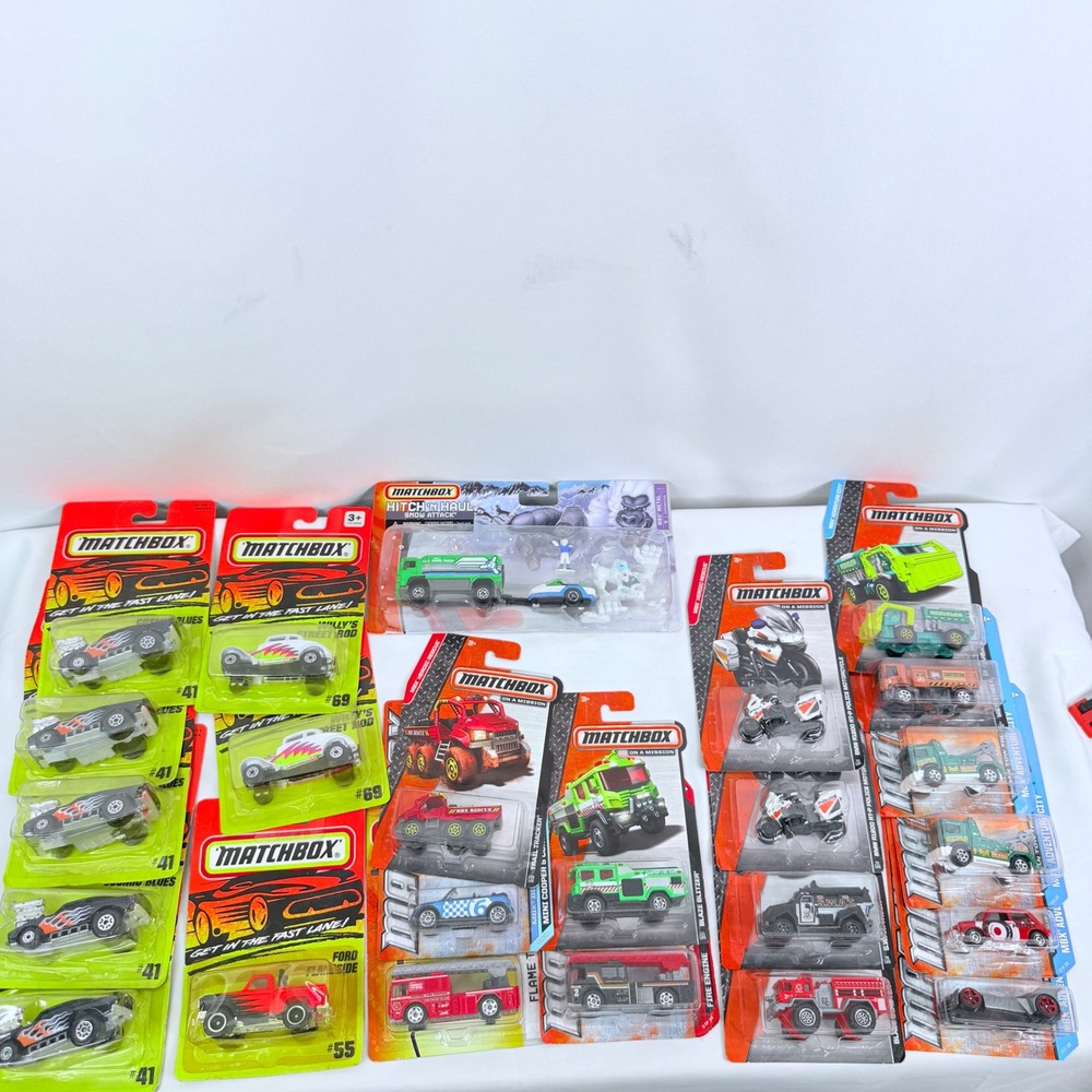 Matchbox Die-Cast Car Lot of 24On A Mission Get In The Fast Lane Hitch N Haul